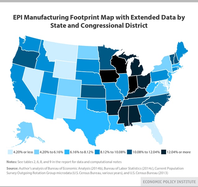 Color Coded EPI Manufacturing Footprint Map